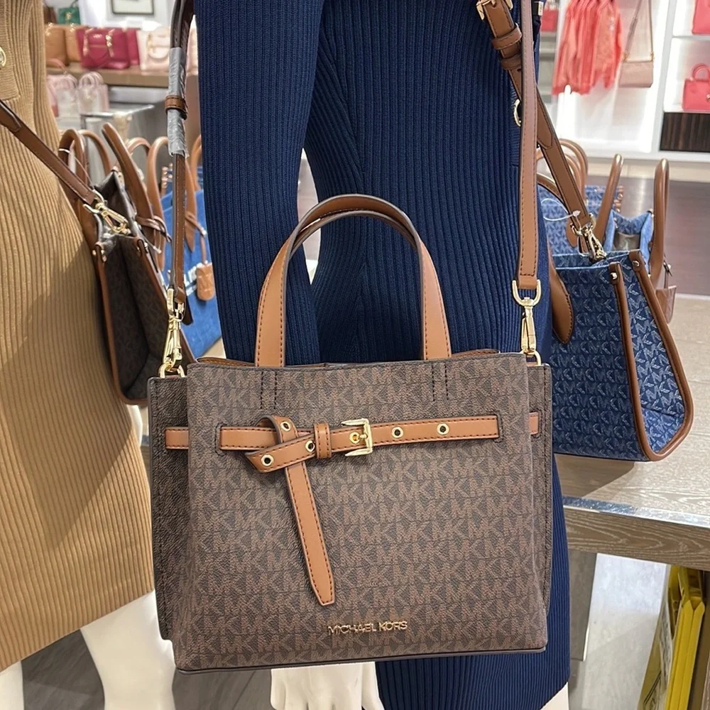 Michael Kors Emilia Small Logo Satchel 
Brown